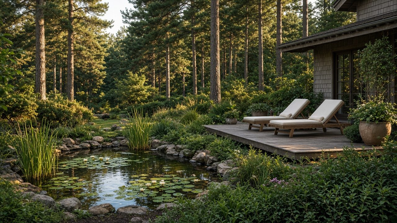 Platzhalter: Garten mit Teich